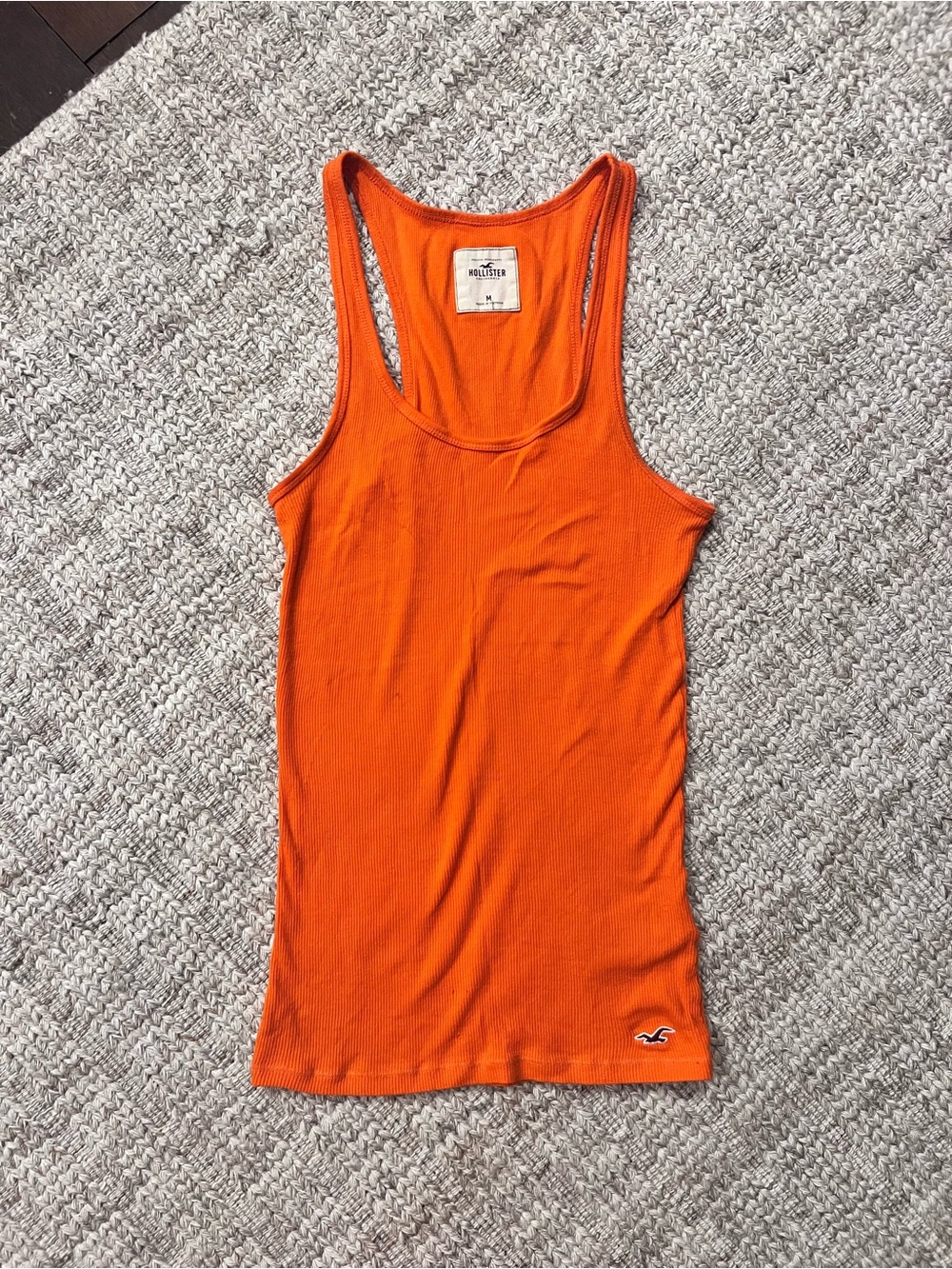 Hollister Bright Orange Ribbed Racerback Tank
